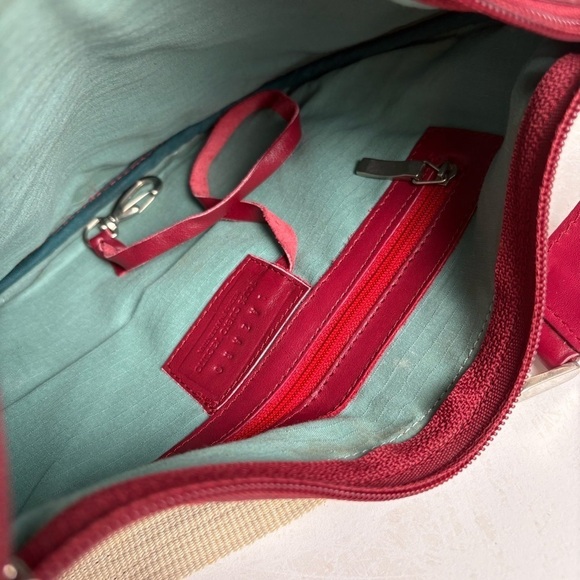 LAZARO Vintage Sporty Leather Shoulder Bag Stripe Strap Made in Argentina - Picture 3 of 16